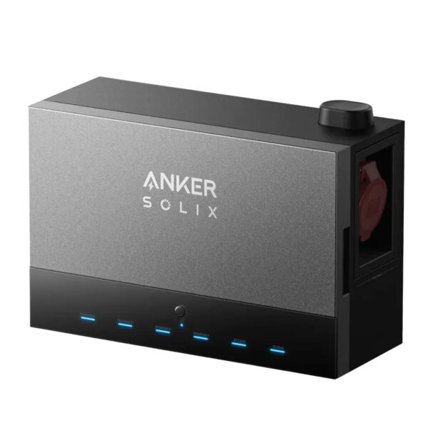Anker SOLIX Power Dock AE100, Energieladestation, Power Dock, Dunkelgrau, mehrere Ladeanschlüsse, tragbar