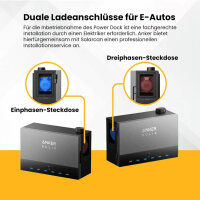 Anker SOLIX Power Dock AE100, Energieladestation, Power Dock, Dunkelgrau, mehrere Ladeanschlüsse, tragbar
