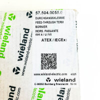 WIELAND WK 4/U/VO Feed-through terminal block 57.504.0055.0, 4 mm², 800V, 27A, ATEX/IECEx, 0.5 Nm, 9 mm stripping length, 100 pieces