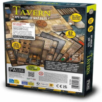 Pwork Wargames Tavern, modulare Spielplanteile, 62 doppelseitige vollfarbige Elemente, 25 mm Raster, für 25–32 mm Miniaturen, ab 14 Jahren