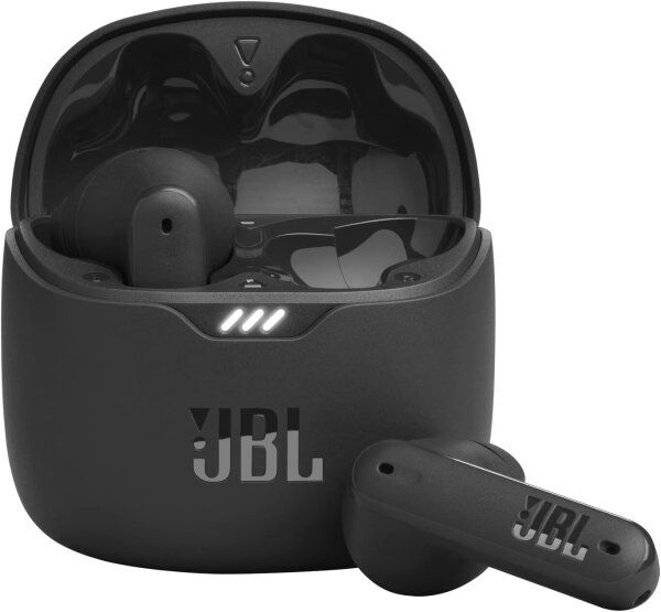 JBL Tune Flex In-Ear-Kopfhörer, kabellos, Pure Bass, ANC, Smart Ambient, 4 Mikrofone, wasserfest, 32h Akku, Schwarz