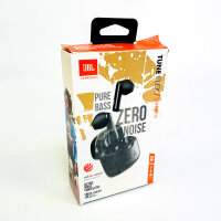 JBL Tune Flex In-Ear-Kopfhörer, kabellos, Pure Bass, ANC, Smart Ambient, 4 Mikrofone, wasserfest, 32h Akku, Schwarz