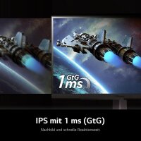 LG UltraGear 27GS75QX-B Gaming Monitor, 27 inch, 180 Hz, 1 ms, IPS, HDR, G-SYNC compatible, HDMI, Black
