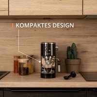KRUPS XP444G10 Siebträger-Espressomaschine, 1350 W, Dual-Modus für Espresso und Milchaufschäumen, schwarz
