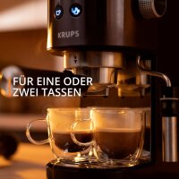 KRUPS XP444G10 Siebträger-Espressomaschine, 1350 W, Dual-Modus für Espresso und Milchaufschäumen, schwarz