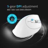 Zelotes F-36, wireless 2.4G mouse, ergonomic, 3-way adjustable DPI, bionic scroll wheel, USB plug & play, white