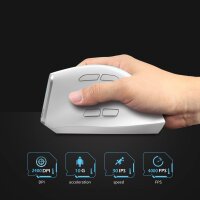 Zelotes F-36, wireless 2.4G mouse, ergonomic, 3-way adjustable DPI, bionic scroll wheel, USB plug & play, white