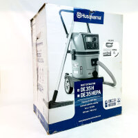 Husqvarna DE35H Trockensauger, 230V, 1200–3400W, 13700 Pa, IPX4, 50–60Hz, orange