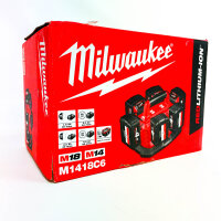 Milwaukee M18 M1418 C6 Multi-Ladegerät, 6-fach, 220–240 V, 50–60 Hz, Modell 4932430086