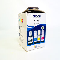 Epson EcoTank 102 Multipack C13T03R640, Ink Bottle Set, Black 127ml, Cyan/Yellow/Magenta 70ml each, refillable