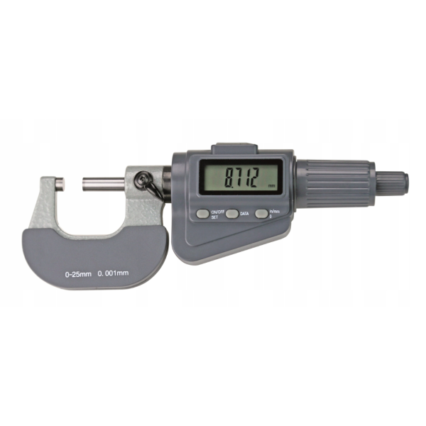 Digital-Messschraube 302.004.N, 0–25 mm Messbereich, 0,001 mm Auflösung, LCD-Anzeige, präzise Feineinstellung