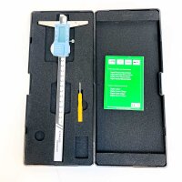 Digitaler Tiefenmesser 218.025.N, 200 mm Messbereich, 0,01 mm Auflösung, robustes Metallgehäuse