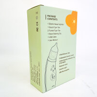 Elektrischer Nasensauger Baby, 5 Saugstufen, USB-Ladung, 15ml Behälter, 3 Silikonaufsätze, Selbstreinigung, grau