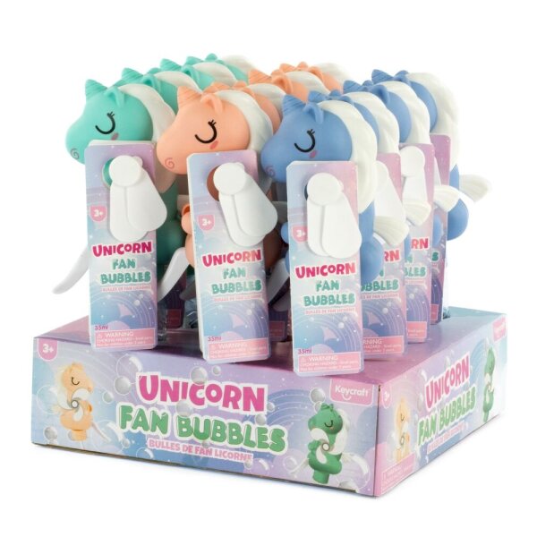 Keycraft Unicorn Bubbles, 12 pieces, 3 assorted colors, fun party toy for children
