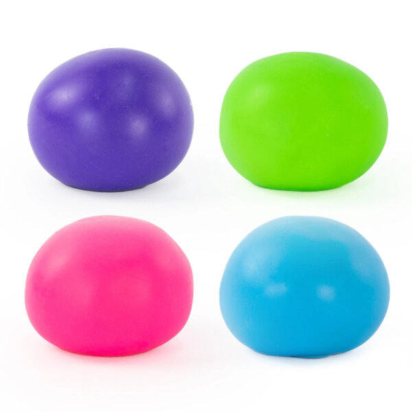 Keycraft Super Duper Squish Ball 4-Pack, Colorful Soft Stress Balls, Sensory Squeeze Toy for Children