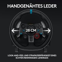 Logitech G29 Driving Force Gaming Steering Wheel, 900° Rotation, Force Feedback, Black, for PS5, incl. Headphones