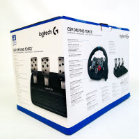 Logitech G29 Driving Force Gaming Steering Wheel, 900° Rotation, Force Feedback, Black, for PS5, incl. Headphones