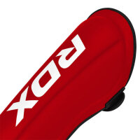 RDX Shin Guards L 170–180 cm, Kickboxing, Red, Lightweight Nylon Plastic Shell, Shell Shock GEL Cushioning
