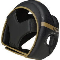 RDX Head Guard L 56–58 cm, Kickboxen Kopfschutz, Schwarz, gepolsterter Kampfsport-Helm, verstellbar, Ohr- und Kinnschutz