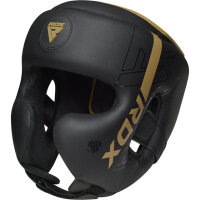 RDX Head Guard L 56–58 cm, Kickboxen Kopfschutz, Schwarz, gepolsterter Kampfsport-Helm, verstellbar, Ohr- und Kinnschutz