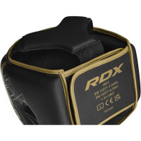 RDX Head Guard L 56–58 cm, Kickboxen Kopfschutz, Schwarz, gepolsterter Kampfsport-Helm, verstellbar, Ohr- und Kinnschutz