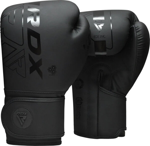 RDX S MMA Trainingshandschuhe, Profi Boxhandschuhe, Schwarz, gepolstert, offener Daumen, Klettverschluss