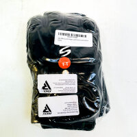 RDX S MMA Trainingshandschuhe, Profi Boxhandschuhe, Schwarz, gepolstert, offener Daumen, Klettverschluss