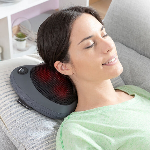 InnovaGoods Shiatsu Massager, 4 rotating heads, infrared heat, 3 levels, 220–240 V, ergonomic, grey