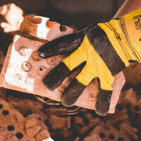 KeepSAFE 013428 Superior Rigger Gloves, 12-pack, Black/Yellow, Reusable, Robust Work Gloves