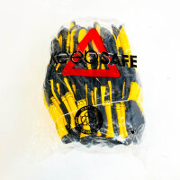 KeepSAFE 013428 Superior Rigger Gloves, 12-pack, Black/Yellow, Reusable, Robust Work Gloves