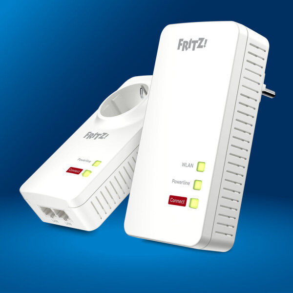AVM FRITZ! Powerline 1260 Set, Powerline-Adapter mit WLAN, Gigabit-LAN, MIMO-Technologie, Netzwerk-Erweiterung