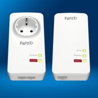 AVM FRITZ! Powerline 1260 Set, Powerline-Adapter mit WLAN, Gigabit-LAN, MIMO-Technologie, Netzwerk-Erweiterung