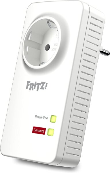 AVM FRITZ!Powerline 1220E, Powerline-Adapter, 1200 Mbit/s, 2x Gigabit-LAN, integrierte Steckdose