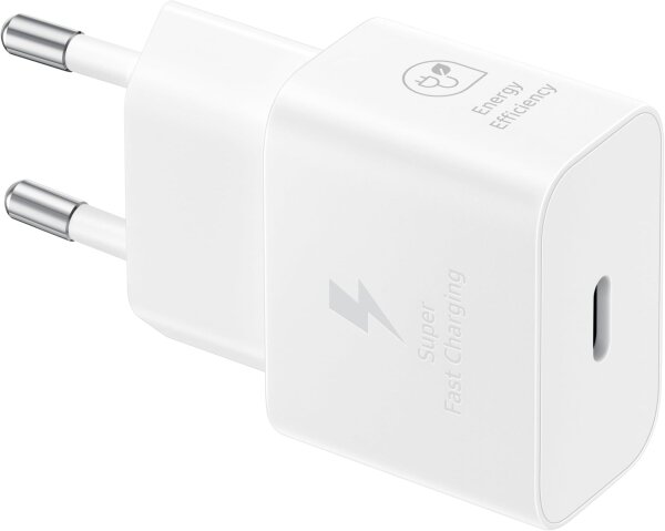 Samsung EP-T2510N USB-C Fast Charging Adapter 25W, Energy Efficient, Compact Charger, White