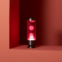Balvi Lava Lamp Capsule, pink-weiß, Lavalampe, Aluminium/Glas, modernes elegantes Design, dekorative Raumbeleuchtung