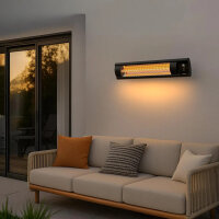 Auronic 3226 patio heater, 2500 W, 9 heat settings, remote control, for 20 m², black