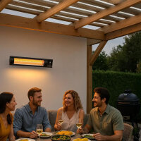 Auronic 3226 patio heater, 2500 W, 9 heat settings, remote control, for 20 m², black