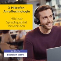 Jabra Evolve2 65 Stereo, kabelloses USB-C Headset, Noise Cancelling, MS Teams zertifiziert, Bluetooth-Adapter, schwarz
