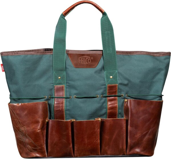 FELCO 481 Garden Bag, Canvas and Leather, Waterproof, Multiple Compartments, Robust, Durable, Ideal for Tools and Accessories