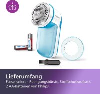 Philips GC026/00 Lint Remover, 500 Series, battery-operated, 3W, 3V DC, for clothing & textiles, turquoise