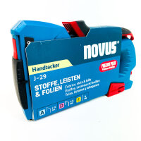 Novus Dahle J-29 Hand Tacker, Professional Tacker, Turquoise, Zinc Die-Cast, for Staples A/D 6–14 mm & Nails E 16 mm, Switchable for Fine Wire Staples