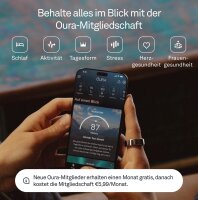 OURA Ring 4, Größe 8, Gold, Smart Ring, Schlaf- und Fitness-Tracker, Herzfrequenzmessung, bis 8 Tage Akkulaufzeit