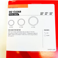 Evans G2 Clear ETP-G2CLR-R, 3er Set Tom Felle, 10/12/16", 2-lagig, 14 mil, klare Schlagfelle für Rock Drums