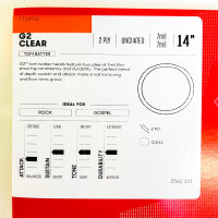 Evans G2 Clear TT14G2, 14" Tom Fell, 2-lagig, transparent, unbeschichtet, langlebig, ausgewogener Sound