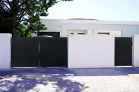 Casanoov NALI 300B160, swing gate 300x160 cm, matt black, modern steel gate for driveway, outdoor area, Box 1