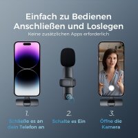 YRF kabelloses Lavalier Mikrofon, Clip-On, ideal für...