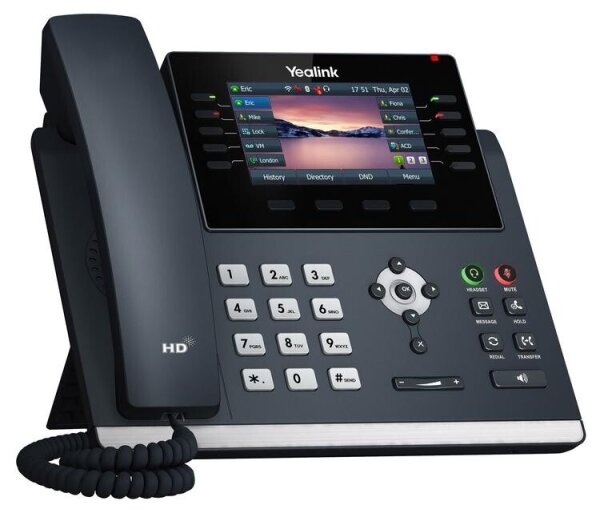 Yealink T46U IP-Telefon, VoIP-Bürogerät mit Farbdisplay, HD Voice, USB, Gigabit Ethernet, SIP-Unterstützung