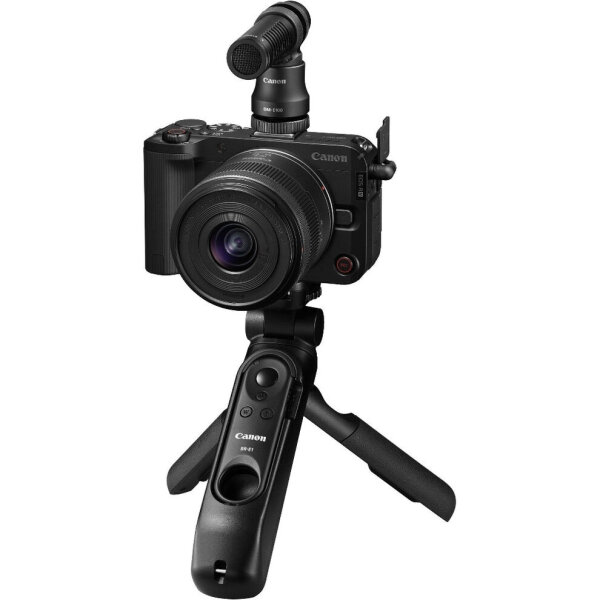 Canon EOS R50 V Content Creator Kit, APS-C Systemkamera, RF-S 14-30mm PZ Objektiv, DM-E100 Mikrofon, HG-100TBR Griff, 128GB, 4K Video