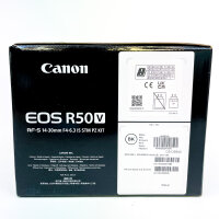 Canon EOS R50 V Content Creator Kit, APS-C Systemkamera, RF-S 14-30mm PZ Objektiv, DM-E100 Mikrofon, HG-100TBR Griff, 128GB, 4K Video