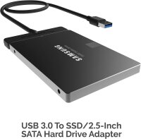 Sabrent EC-SSHD adapter cable, SATA to USB 3.0, converter for 2.5" HDD/SSD, fast data transfer, plug & play